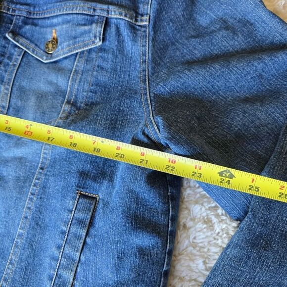 Marvin Richard's Women’s Jean Jacket with Faux Fur Linning & Trim Size XL Y2k - Picture 14 of 16